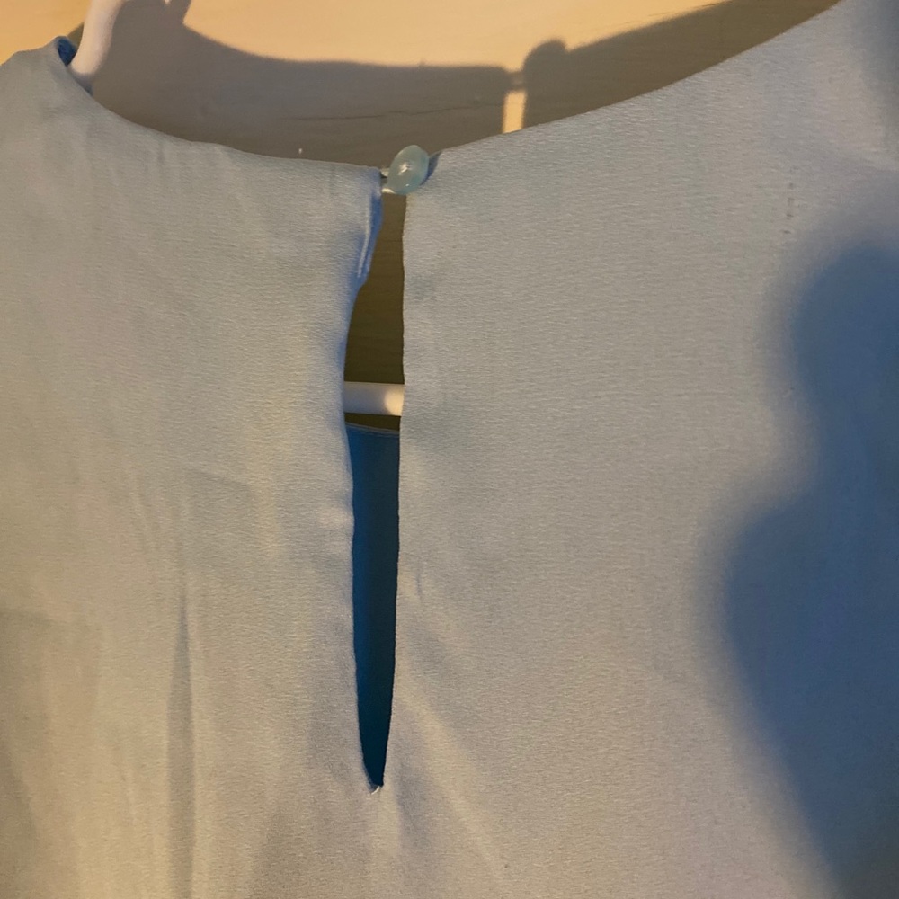 Forever 21 Chiffon Layered Flounce Top Light Blue - Picture 4 of 6
